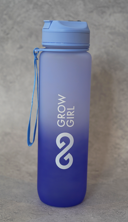 Grow Girl Water Bottle - Blue Gradient 1 Litre