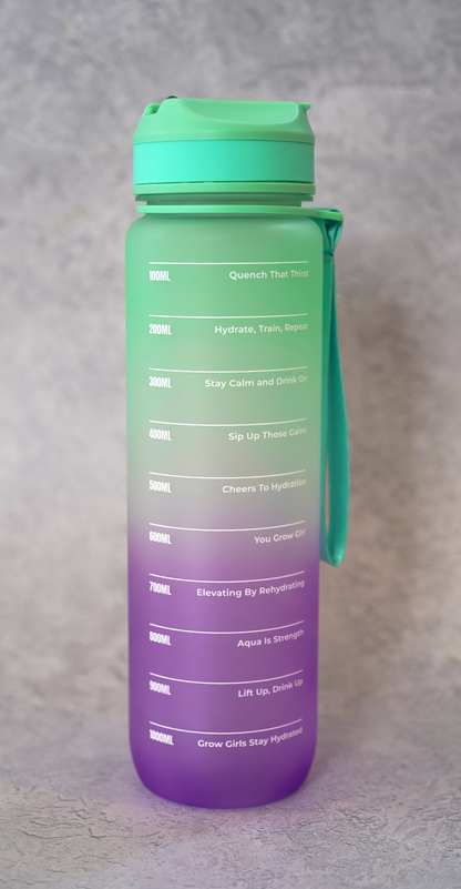 Grow Girl Water Bottle - 1 Litre - Orchid Purple with Lime Green Gradient